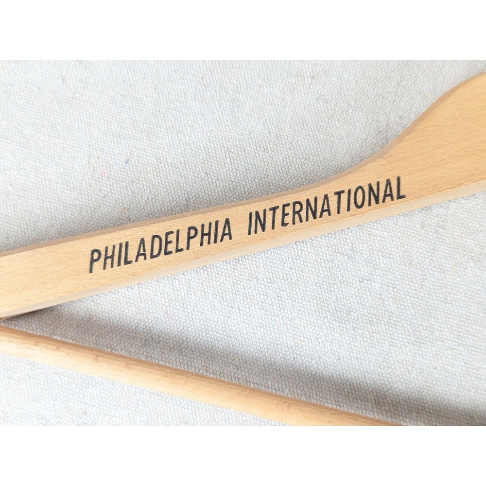 Philadelphia International Airport Motel Wooden Clothes Hanger Vintage Hotel ... - Picture 3 of 7
